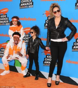 Mariah Carey, Nick Cannon, Moroccan & Monroe @ Orange Carpet Kids Choice Awards 2018